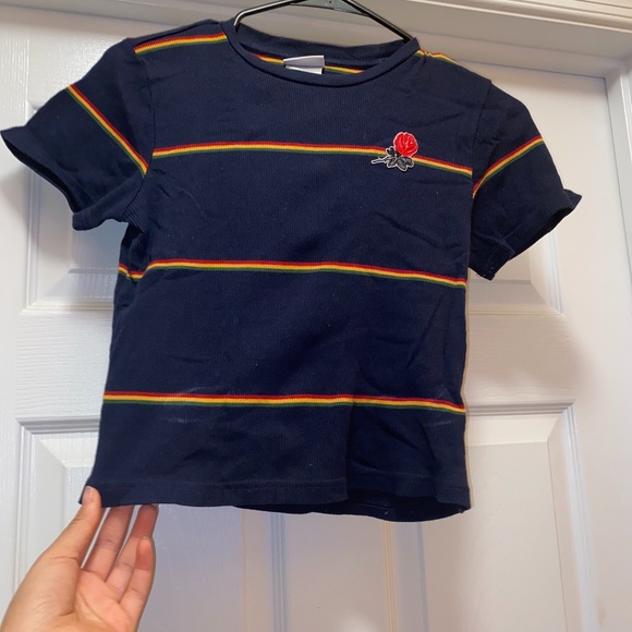 Rose Embroidered Crop Top - Picture 1 of 3